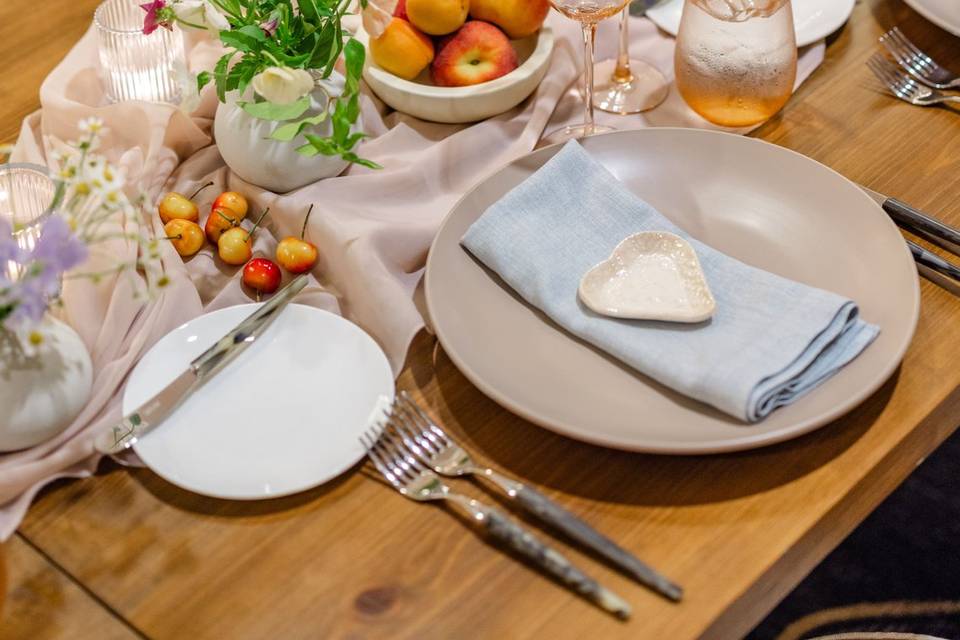 Lush dinner tabletop
