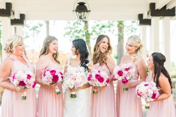 Bridemaids in blush. Styled in our Studio