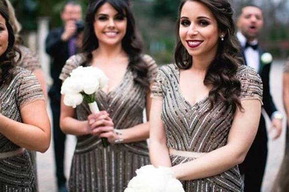 Adrianna Papell bridesmaids! Styled in our Studio.