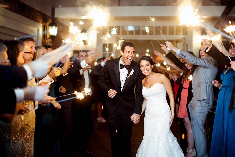 Sparkler send-off - Azzolina Photography