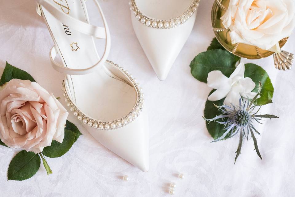 Brides elegant wedding heels