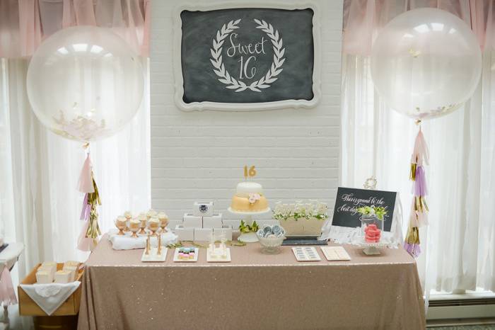 Champagne Sequin Table Linen