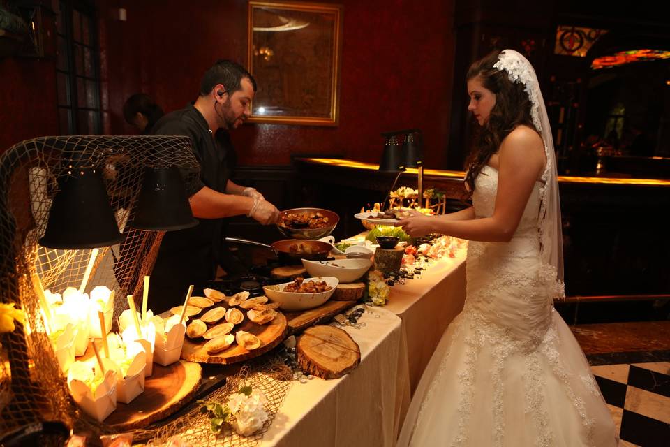 Bride selecting her meal