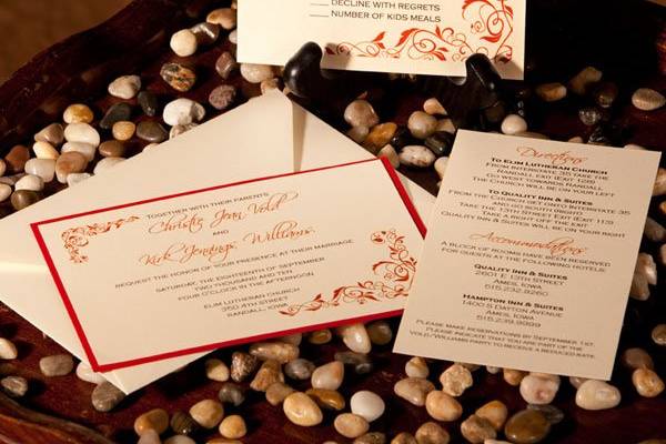 Standard Invitation with RSVP and Accommodations Cards