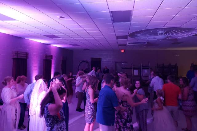 Pink lighting for the reception