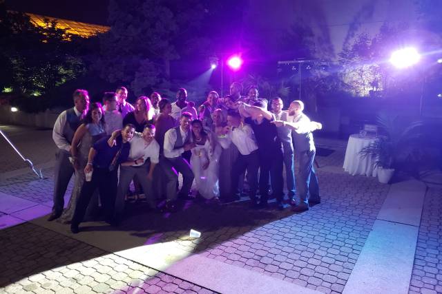 Newlyweds and their guests