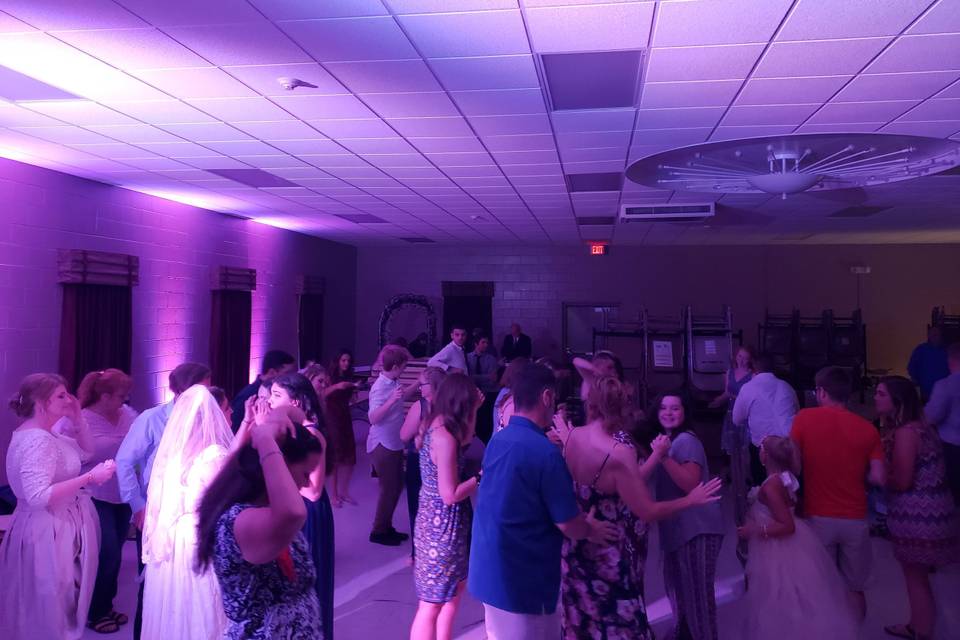 Pink lighting for the reception