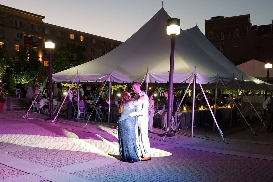 On the dance floor