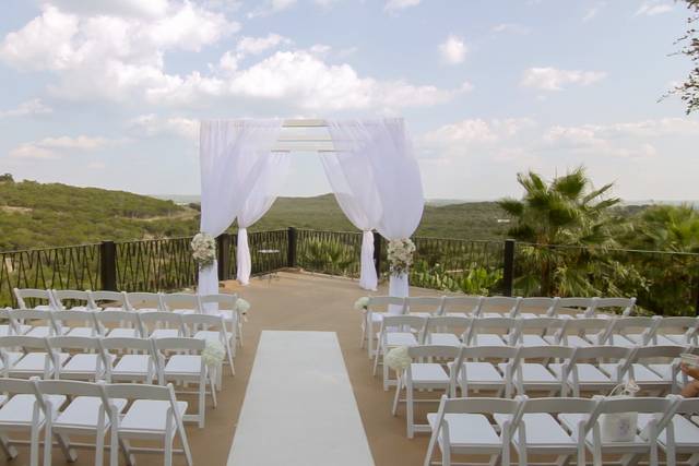 Outdoor wedding ceremony area
