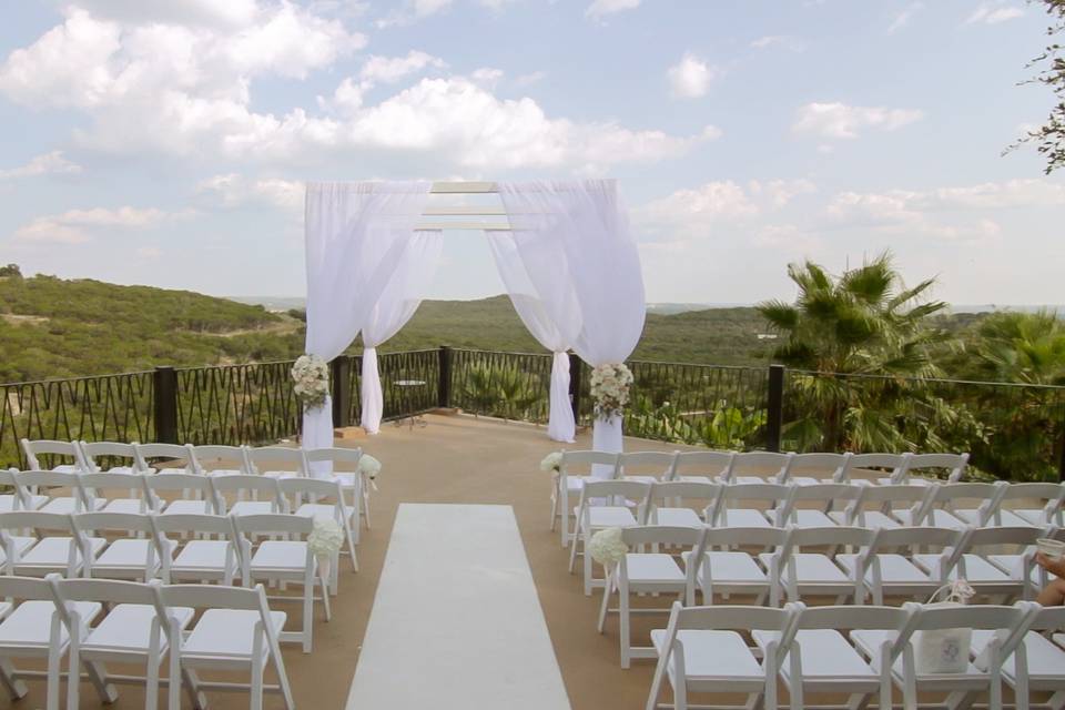 Outdoor wedding ceremony area
