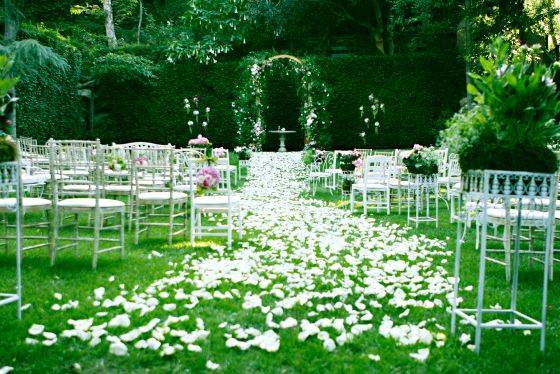 Outdoor wedding setup