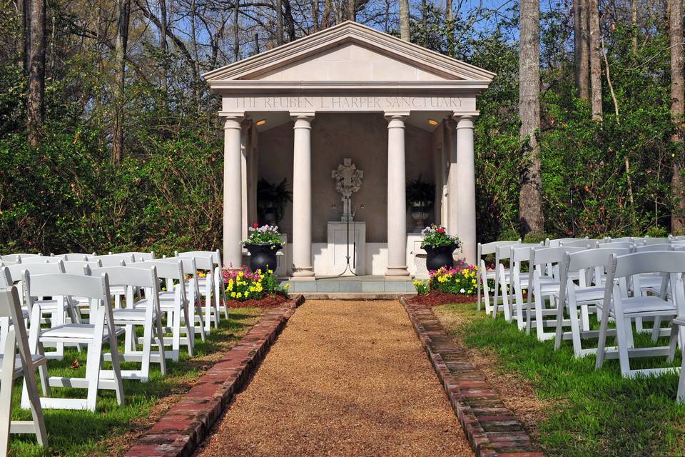 Outdoor wedding setup