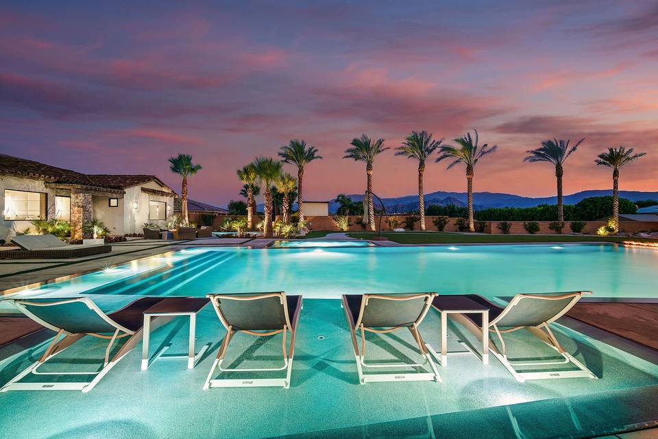 Loungers at the pool