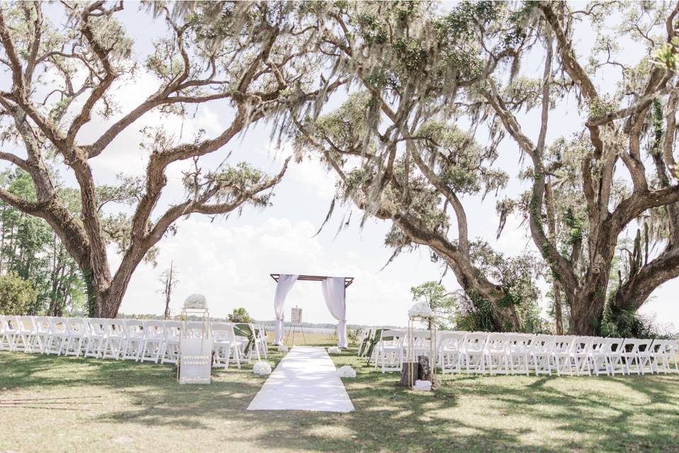 View at the lake and ceremony