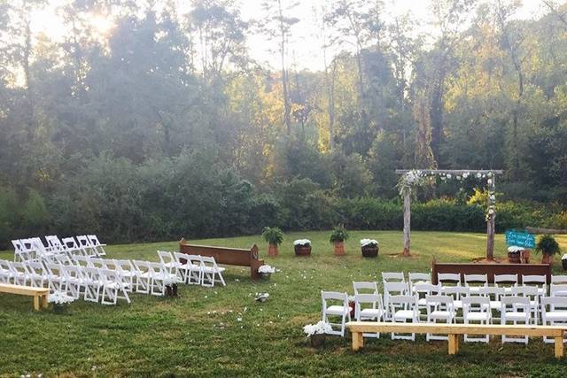 Outdoor wedding setup