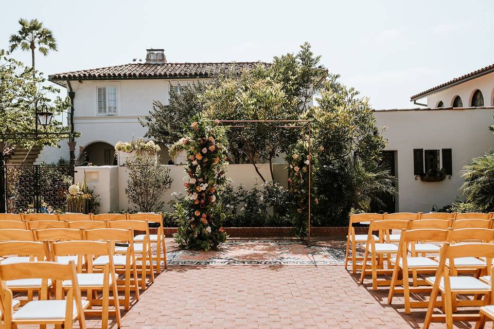 Ceremony facing the house