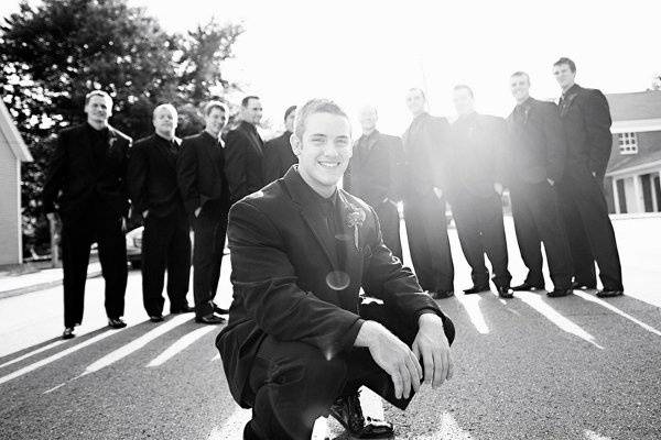 The groom with his groomsmen