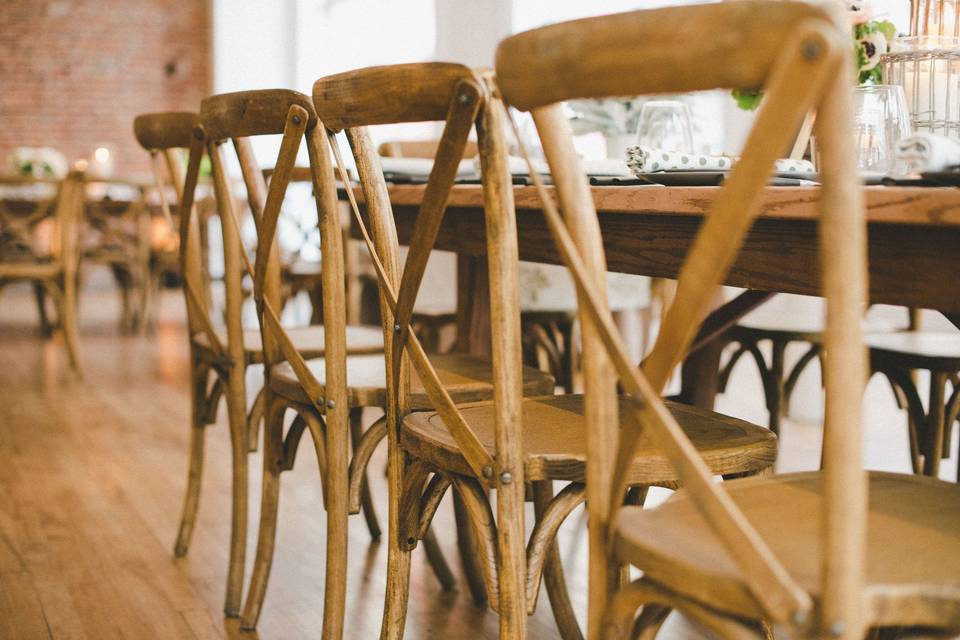 Wooden chairs