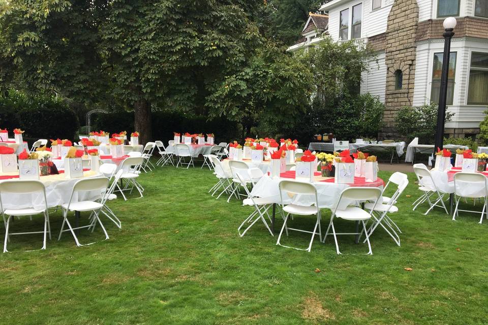 Reception on the Front Lawn