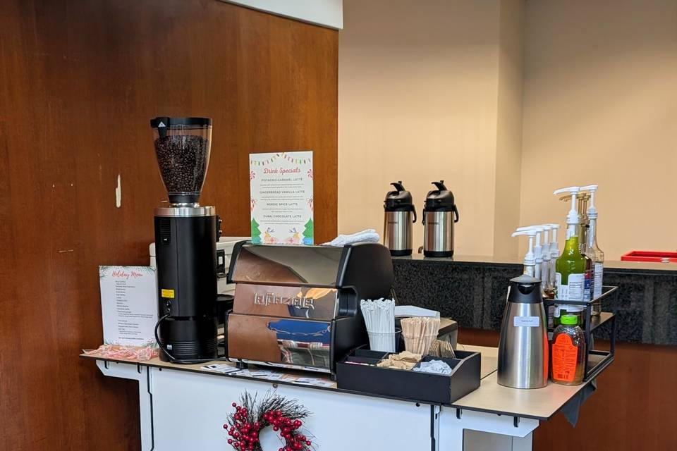 Coffee cart indoors