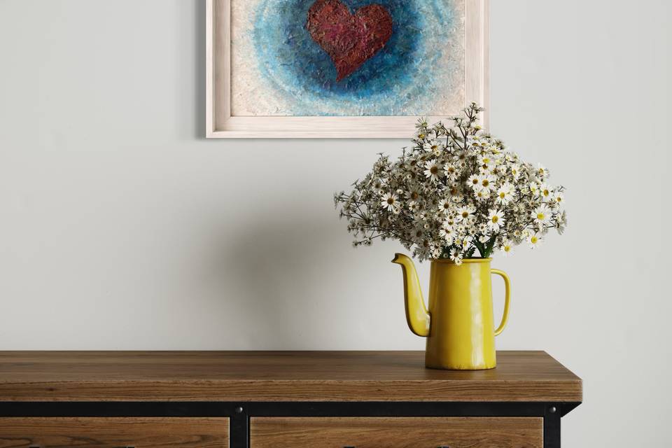 Petals under paint.