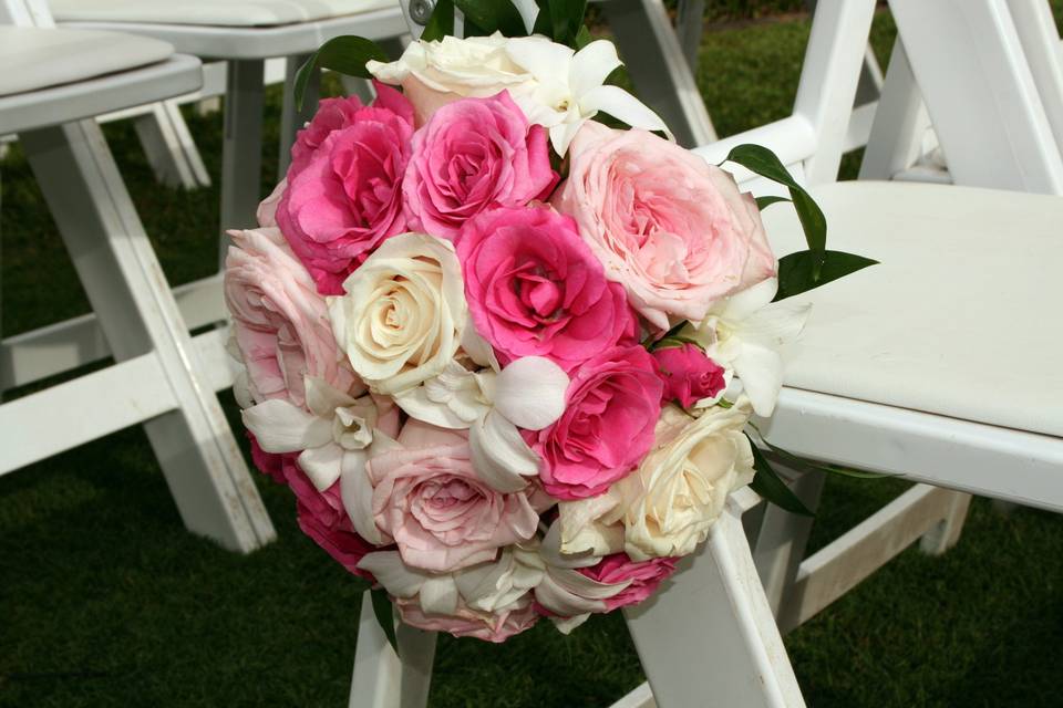 Chair Medallions in shades of pink and white