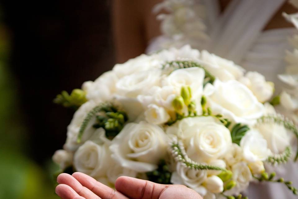 White bouquets benefit from lots of texture