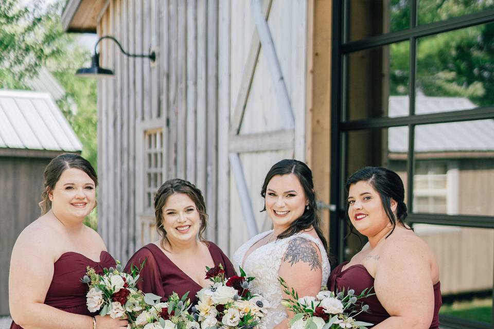 Bridal party outside