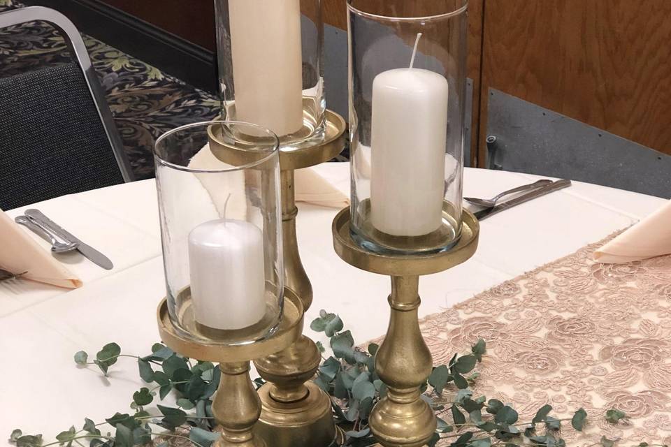 Gold candlestick rental