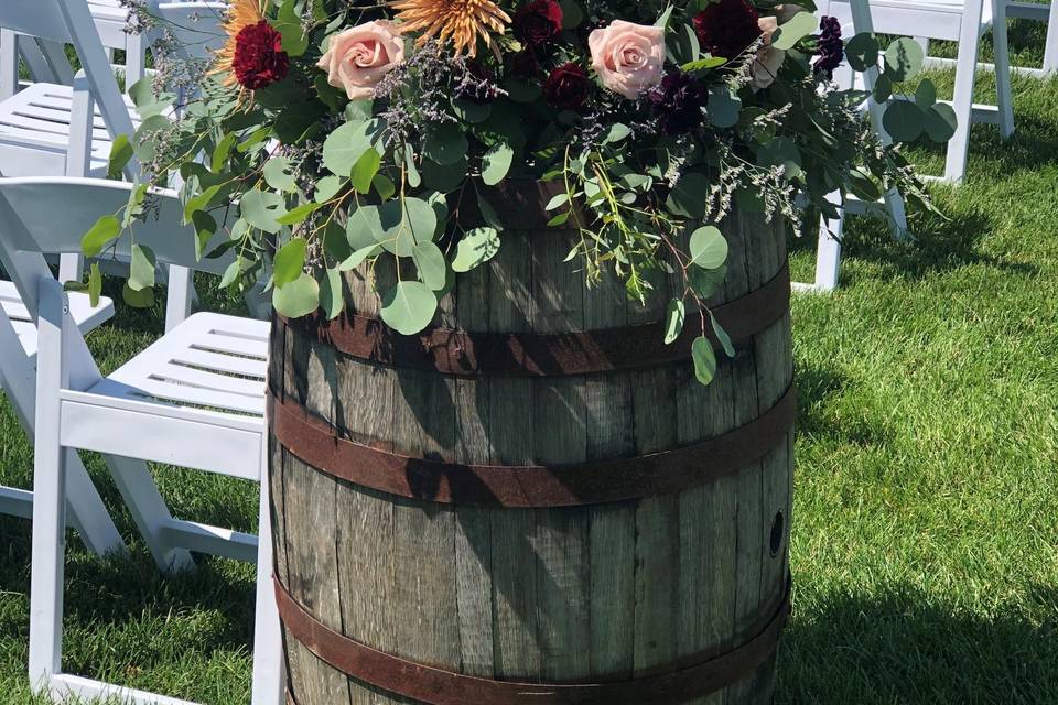 Wine barrel arrangement