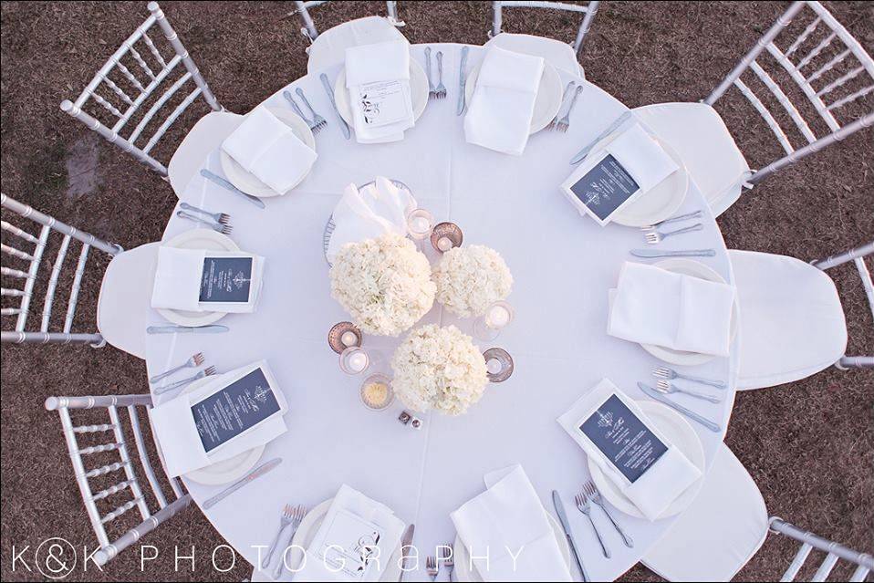 White round table setup