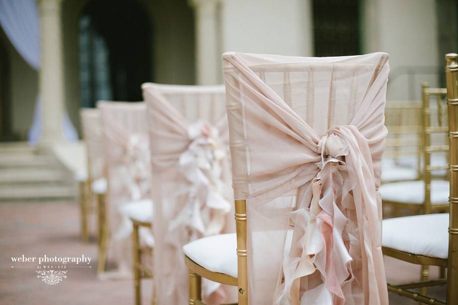 Soft pink chair bow