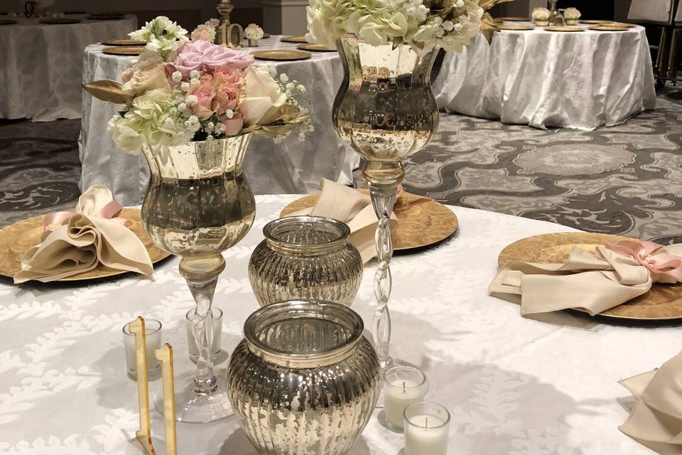 Gold Mercury Glass Centerpiece