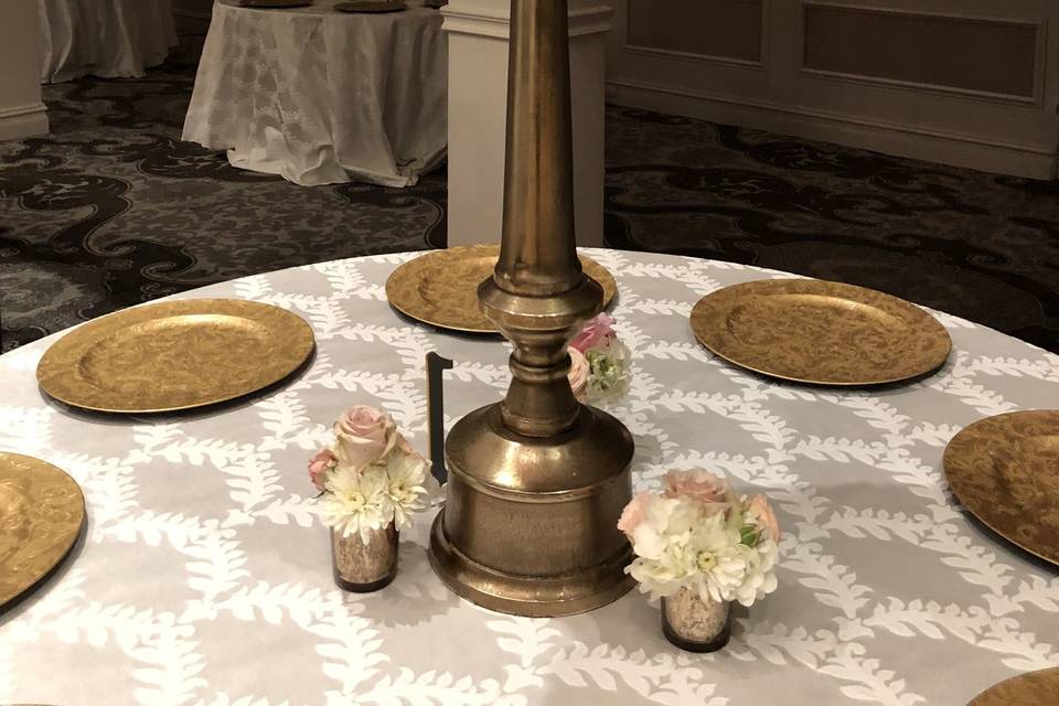 Tall Blush and Hydrangea Mound