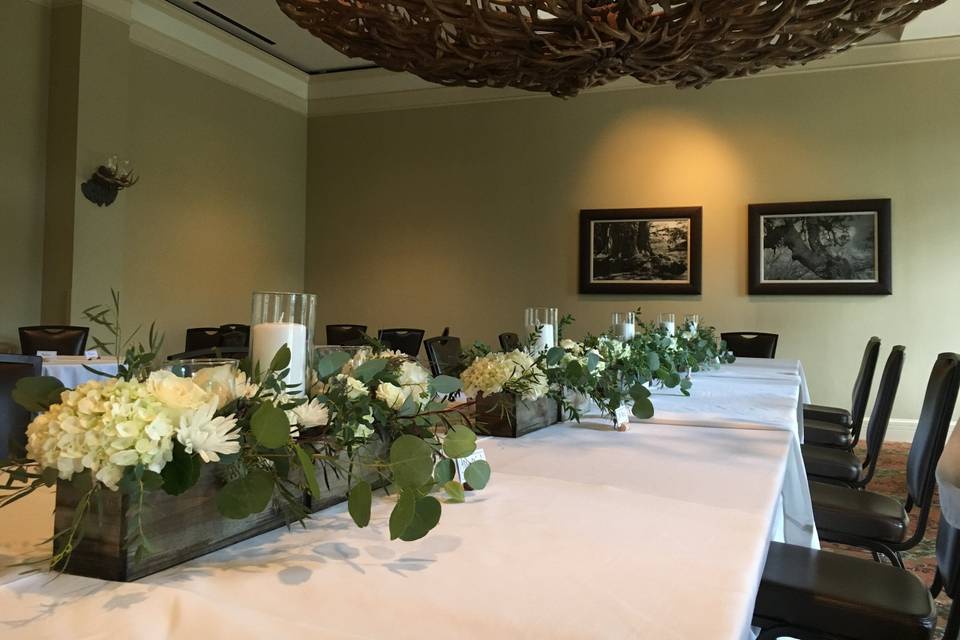 Wooden Boxes with Hydrangea