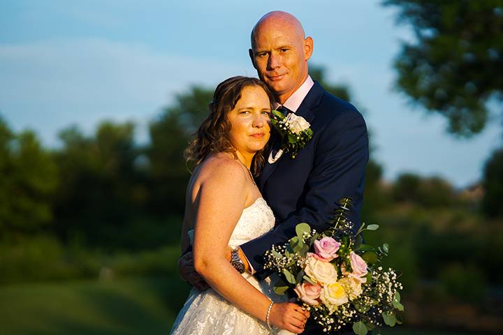 Bride & Groom stare