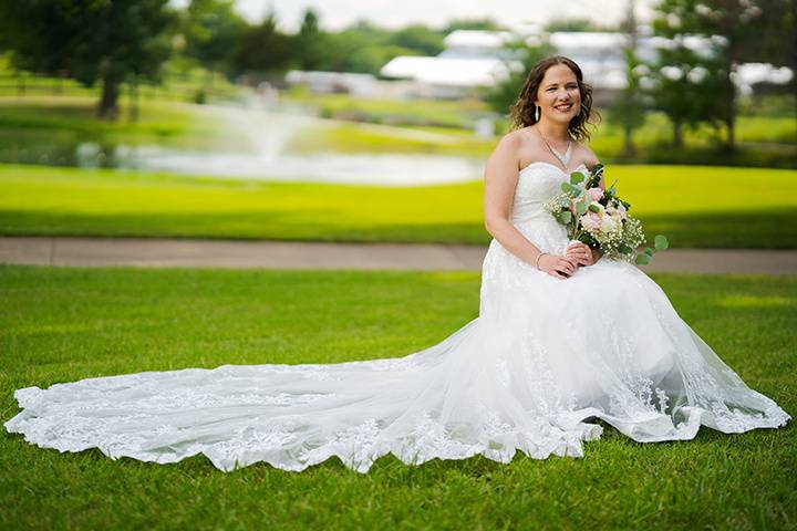 Bride takes a seat
