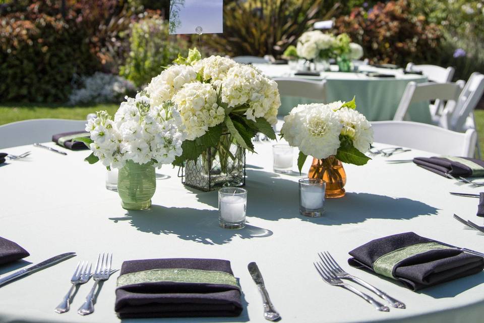 Table set up with centerpiece