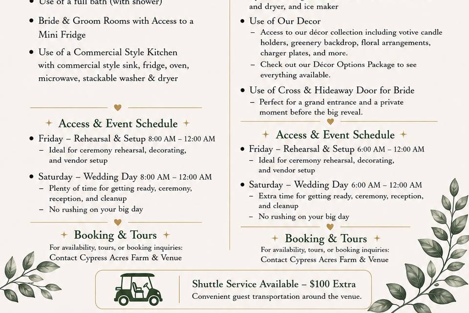 PACKAGES/PRICES