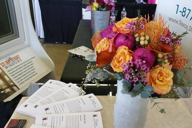 Pink and orange flower arrangement