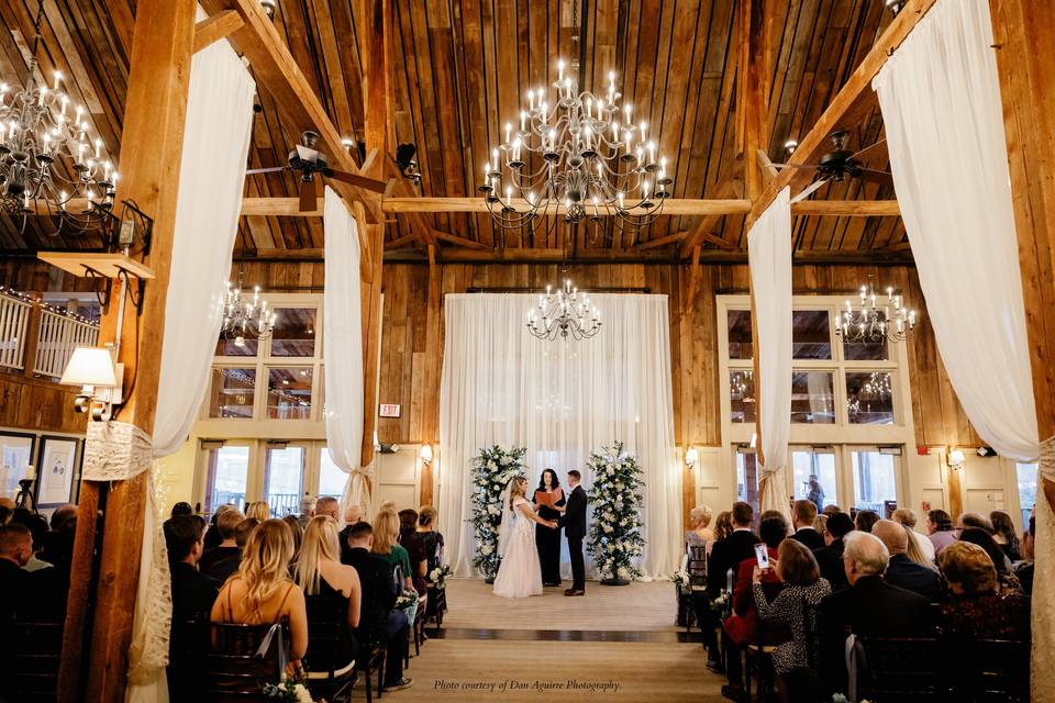 Indoor ceremony with drapery