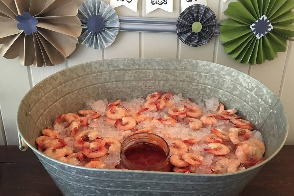 Boiled shrimp appetizer
