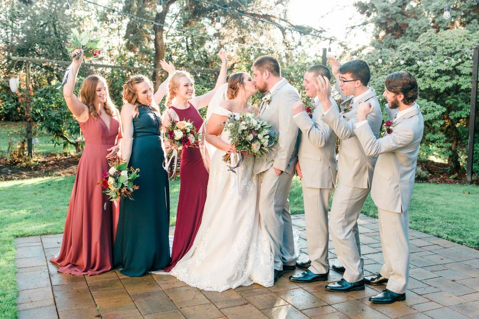 Mismatched Berry Wedding Party