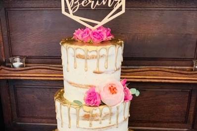 Naked Cake with Gold Drip