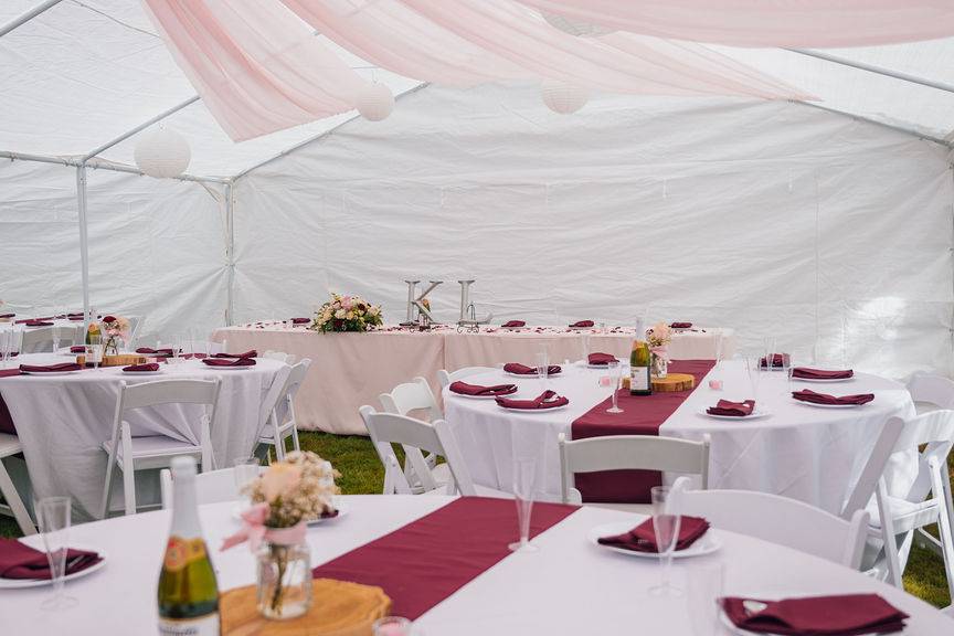 Inside the tent
