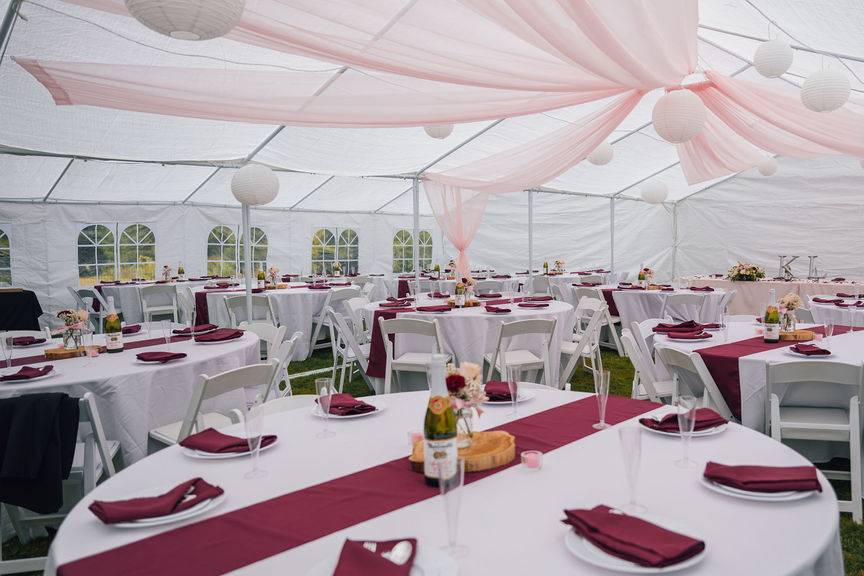Inside the tent