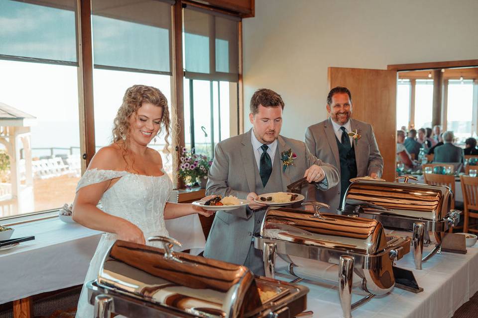 Reception dinner buffet