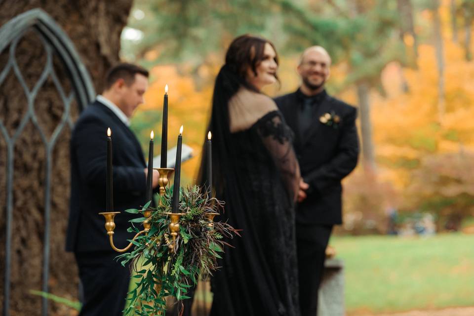 Wedding ceremony bride & groom