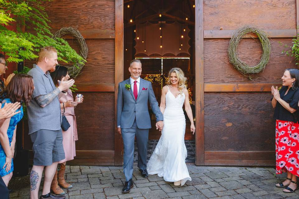 Bride and groom grand entrance
