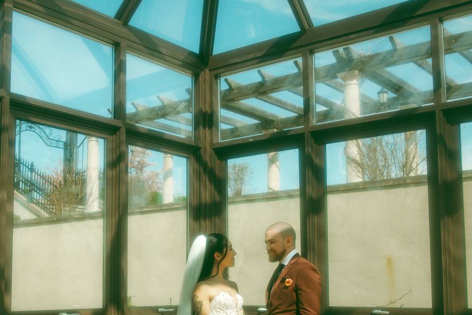 Inside an atrium